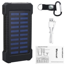 Load image into Gallery viewer, 30000mAh Solar Power Bank with LED Light Waterproof Solar Charger Ports External Charger Powerbank for Xiaomi Smartphone