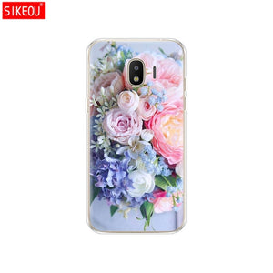 Soft Case For Samsung J2 Core Case Silicone Back Cover Phone Case For Samsung Galaxy J2 Core 2018 J 2 SM-J260F J260F J260 flower