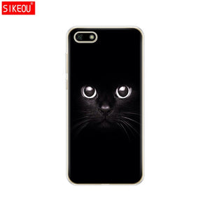 Silicone case For Huawei Honor 7A Case 5.45" inch Soft Tpu Phone Huawei Honor 7A 7 A DUA L22 Russian version Back Cover bag Cat