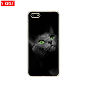 Silicone case For Huawei Honor 7A Case 5.45" inch Soft Tpu Phone Huawei Honor 7A 7 A DUA L22 Russian version Back Cover bag Cat