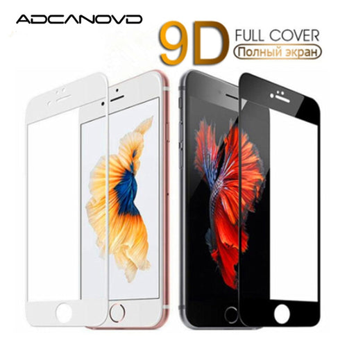 9D Curved Edge Tempered Glass On The For iPhone 7 8 Plus X XS Full Cover Screen Protective Glass For iPhone 7 8 6 6S Plus Film