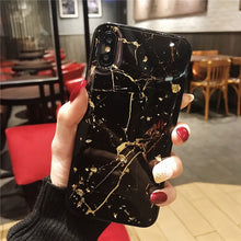 Load image into Gallery viewer, Lovebay Phone Case For iPhone 11 6 6s 7 8 Plus X XR XS Max Luxury Bling Gold Foil Marble Glitter Soft TPU For iPhone 11 Pro Max