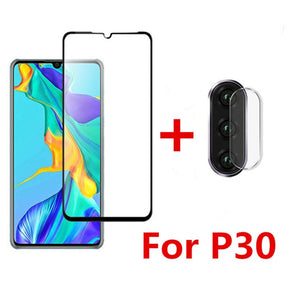 2 in 1 protective glass for huawei p30 lite camera back cover for huwei p30 pro p 30 light 30lite 30pro tremp glasses lens case