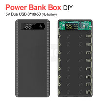 Load image into Gallery viewer, 5V Dual USB 8*18650 Power Bank Battery Box with Display High Capacity 18650 USB Charger DIY Shell Case For IPhone Samsung Huawei