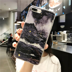 Lovebay Phone Case For iPhone 11 6 6s 7 8 Plus X XR XS Max Luxury Bling Gold Foil Marble Glitter Soft TPU For iPhone 11 Pro Max