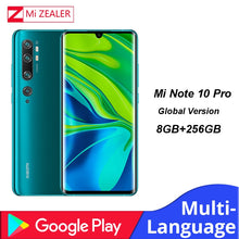 Load image into Gallery viewer, Global Version Xiaomi Mi Note 10 Pro Smartphone 8GB RAM+256GB ROM 108MP Penta Camera 5260 mAh Snapdragon730G cellphone