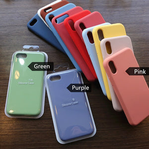 Luxury Original Silicone Case For iPhone 11 Pro Max X XR XS Max 6 6s 7 8 Plus Back LOGO Phone Case