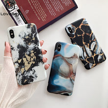 Load image into Gallery viewer, Lovebay Marble Pattern Phone Cases For iphone 11 Pro X XS XR Max Soft IMD Frosted Marbled Back Cover For iphone 8 7 6 6S Plus