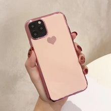 Load image into Gallery viewer, Lovebay Solid Candy Color Laser Love Heart Phone Cases For iPhone 11 11Pro XS Max 6 6S 7 8 Plus X XR Soft TPU Cute Back Cover