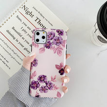 Load image into Gallery viewer, Eqvvol Art Flower Case For iPhone X XR XS 11 Pro MAX Retro Watercolour Capa Coque For iPhone 7 8 6 6s Plus Frosted IMD Soft Case