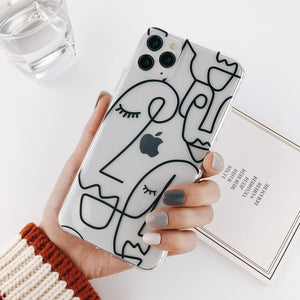 Lovebay Abstract Clear Cartoon Phone Case For iPhone 11 Pro Max X XR Xs Max 6 6S 7 8 Plus Soft TPU Fashion Cover For iPhone 11