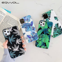 Load image into Gallery viewer, Eqvvol Banana Leaf Flower Case For iPhone 11 Pro Max XS XR X Retro Floral Painted Cover For iPhone 6 6S 7 8 Plus Soft Capa Coque