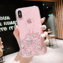 Load image into Gallery viewer, Moskado Glitter Bling Sequins Case For iPhone 11 Pro X XR XS Max 7 8 6 6s Plus Transparent Stars Phone Cases Soft TPU Back Cover