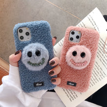 Load image into Gallery viewer, Luxury Bracelet Plush Phone Case For Iphone 11 Pro MAX X XR XS MAX 7 8 Plus Cute Smiley Short Plush Silicone Phone Back Cover