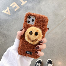 Load image into Gallery viewer, Luxury Bracelet Plush Phone Case For Iphone 11 Pro MAX X XR XS MAX 7 8 Plus Cute Smiley Short Plush Silicone Phone Back Cover