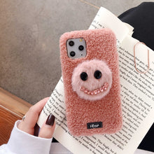 Load image into Gallery viewer, Luxury Bracelet Plush Phone Case For Iphone 11 Pro MAX X XR XS MAX 7 8 Plus Cute Smiley Short Plush Silicone Phone Back Cover