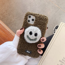 Load image into Gallery viewer, Luxury Bracelet Plush Phone Case For Iphone 11 Pro MAX X XR XS MAX 7 8 Plus Cute Smiley Short Plush Silicone Phone Back Cover