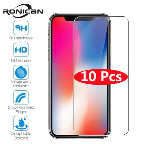 10Pcs Tempered Glass For iPhone X XS MAX XR 4 4s 5 5s SE 5c Screen Protective Film For iPhone 6 6s 7 8 Plus X 11 Glass Protector